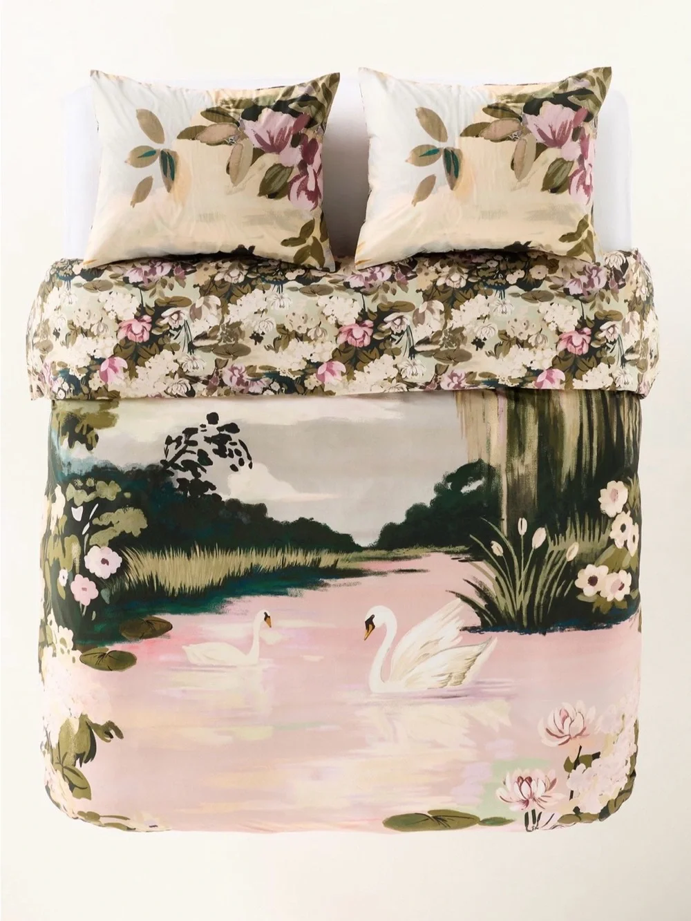 Anthropologie Organic Cotton Printed Percale Duvet Collection, Queen
